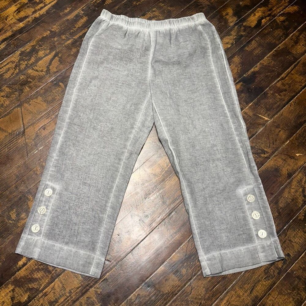 Soft Surroundings gray 100% cotton M travelcore pull on jeans
